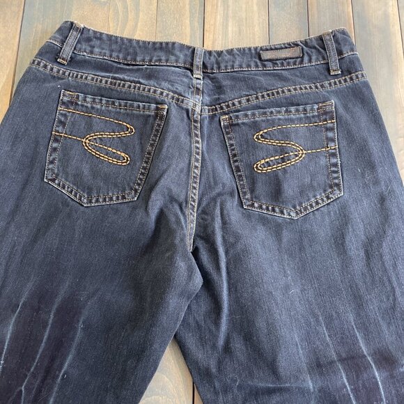 Seven 7 Denim Jeans Distressed Wide Leg Dark Wash Artsy Women's Size 16 (D7) - Picture 7 of 13